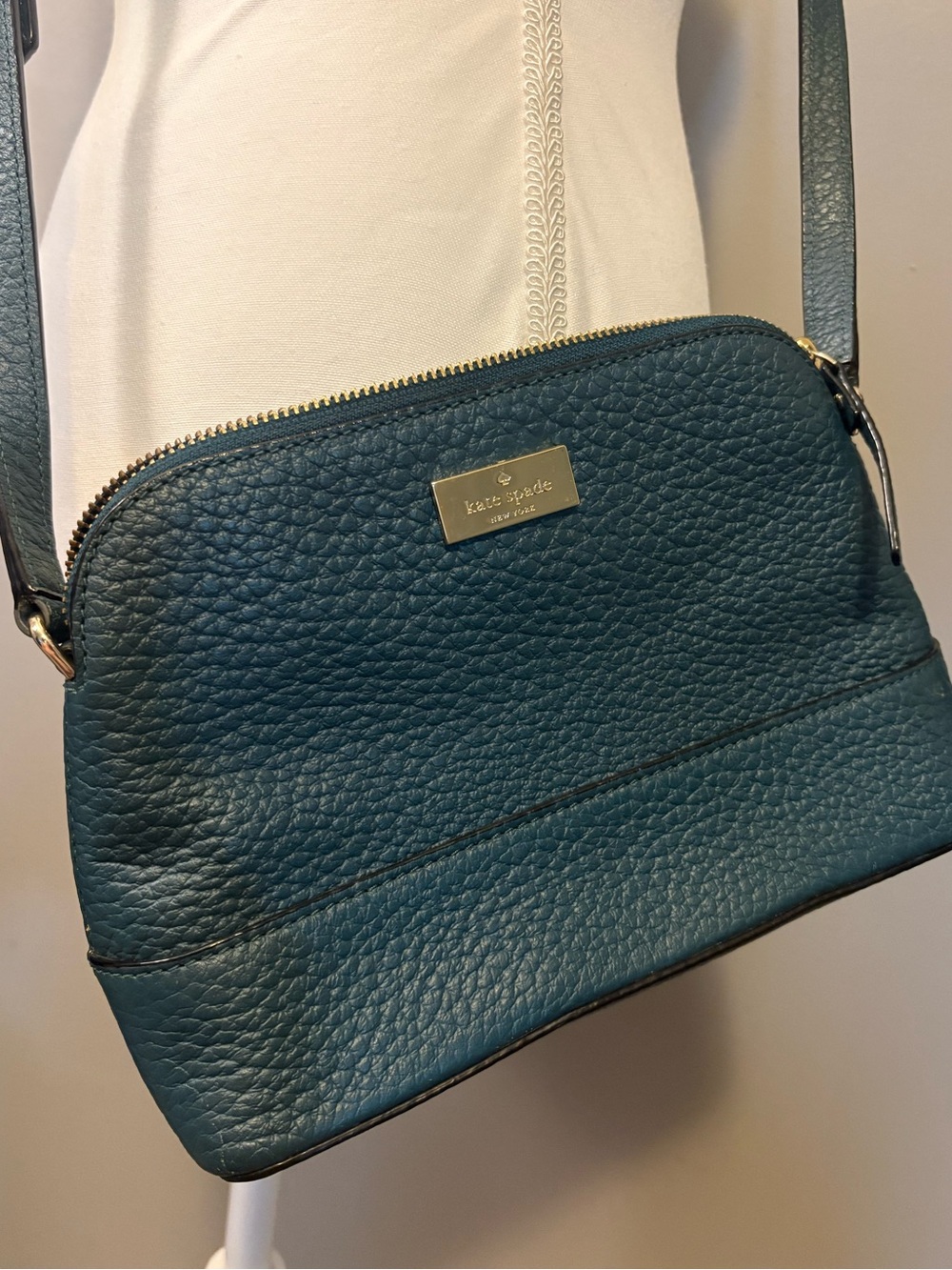 Kate Spade Pebbled Leather Crossbody Bag in Teal